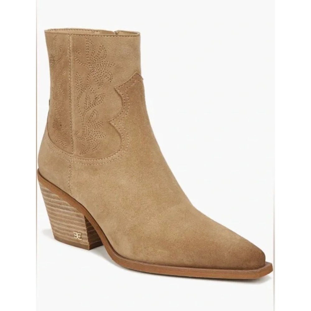 Sam Edelman Wilda Western Boots Golden Caramel Pointed Toe 8.5 NW